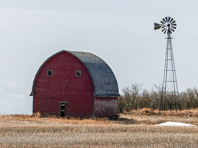 Old barn and windmill