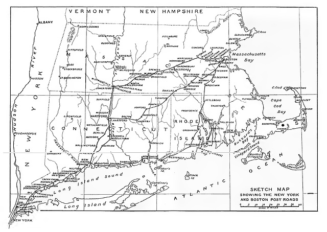 Sketch Map, Boston Post Road, Stephen Jenkins 1913