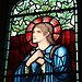 Detail of Morris and Co window, Saint Mary's Church, Thornham Magna, Suffolk