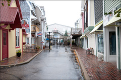 Old Harbor Village, wet and rainy.  And Cold.