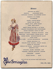 Dinner Menu, The Irvington, Atlantic City, N.J., July 4, 1893