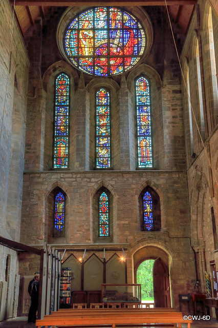 Pluscarden Benedictine Monastery is noted for its very fine modern stained glass windows