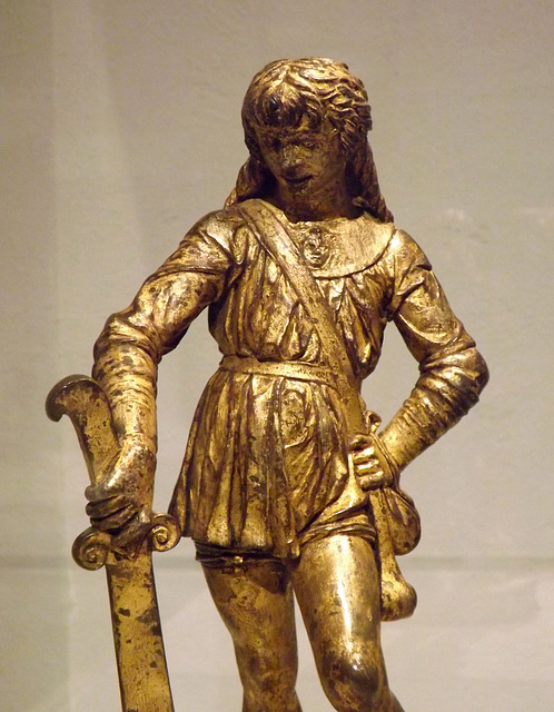 Detail of David by Bellano in the Metropolitan Museum of Art, February 2014