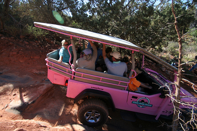0501 154122 Pink Jeep in Coconino National Forest