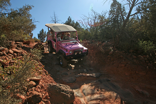 0501 153901 Pink Jeep in Coconino National Forest