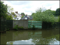 derelict canalside boatyard