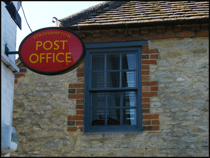 Stadhampton Post Office sign