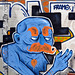 Blue Man with Orange Moustache