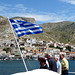 Catamaran Passengers Enjoying the Ride Past Kalymnos
