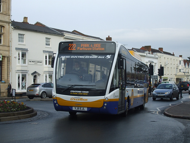 DSCF4566 Johnsons Coach and Bus YJ11 EJL in Stratford-upon-Avon - 28 Feb 2o14