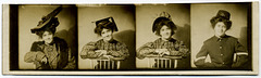 Woman Posing with Hats