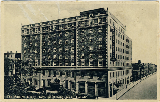 USA Admiral Beatty Hotel Per Malden-Mass Admiral Canada: 1936: New Brunswick 
