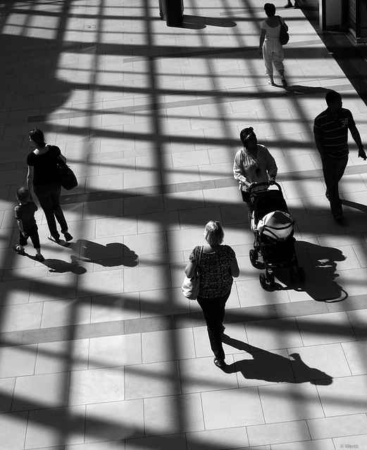 shadows in a mall