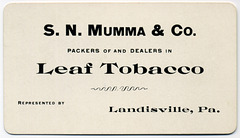 S. N. Mumma and Co., Packers of and Dealers in Leaf Tobacco, Landisville, Pa.