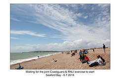 Waiting for the lifeboat - RNLI & Coastguard Joint Exercise - Seaford Bay - 6.7.2014