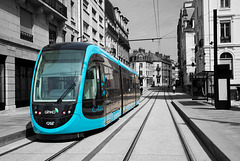 BESANCON: Essai du Tram avenue Fontaine Argent.