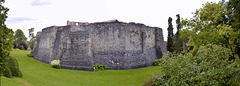 Farnham Castle Shell Keep and garden panorama