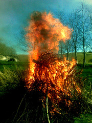 That's some bonfire you've got there, said the anxious neighbour!