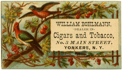 William Bohlmann, Dealer in Cigars and Tobacco, Yonkers, N.Y.