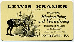 Lewis Kramer, Practical Blacksmithing and Horseshoeing, Pottstown, Pa.