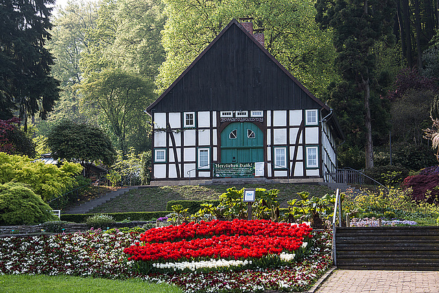 20140424 1688VRAw [D~BI] Fachwerkhaus, Botanischer Garten, Bielefeld
