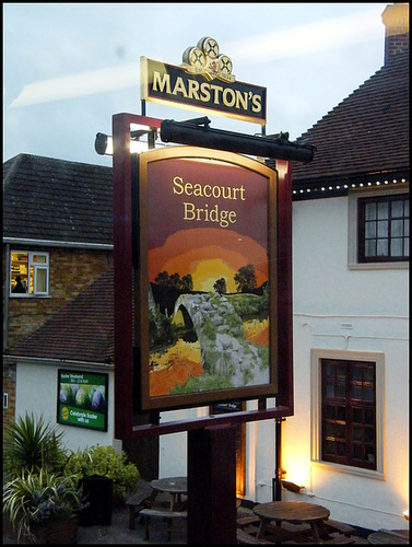 boring Marston's pub sign
