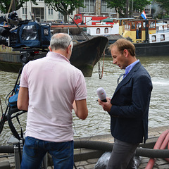 Dordt in Stoom 2014 – Journalist of the national broadcaster NOS preparing for broadcast