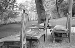 Chairs on the walking route