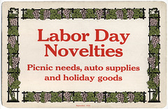 Labor Day Novelties Store Sign, 1922