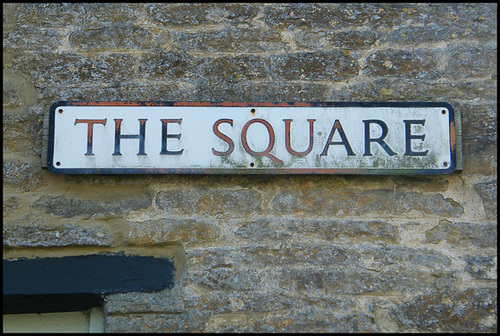 Square street sign