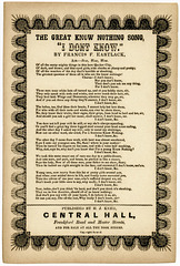 The Great Know Nothing Song, I Don't Know, ca. 1850s