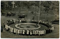 Children Saluting at the Fountain, Bible School Park, New York, ca. 1920s