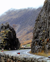 On the road through Glen Coe Scotland