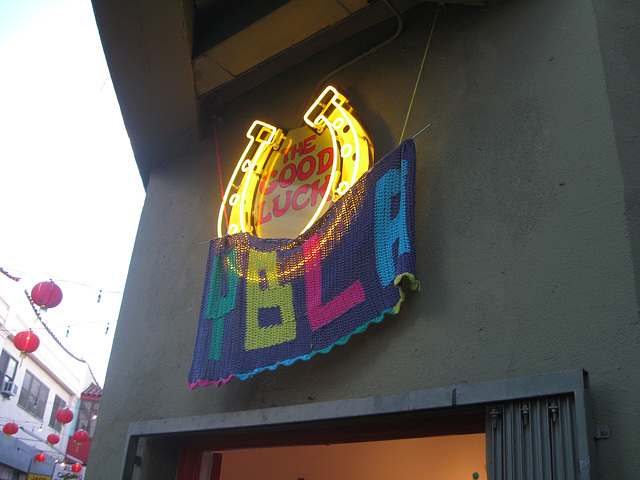 Yarnbombing LA at Good Luck Gallery, 7/14