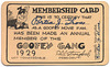 Goofey Gang Membership Card, 1929