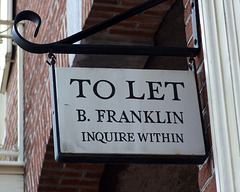 Real Estate Sign in Franklin Court in Philadelphia, August 2009