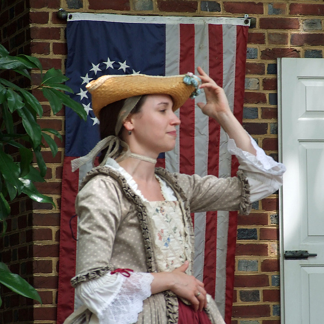 Reinactor at the Betsy Ross House in Philadelphia, August 2009
