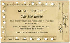 The Lee House Meal Ticket