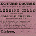 Muhlenberg College Lecture Course, Allentown, Pa., Jan.-Feb. 1884
