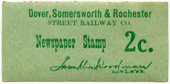 Newspaper Stamp, Dover, Somersworth & Rochester Street Railway