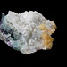 Fluorite jaune  et quartz, sur fluorite bleu-violet