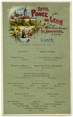 Lunch Menu, Hotel Ponce de Leon, St. Augustine, Florida, Feb. 26, 1888