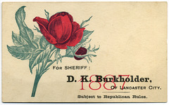 D. K. Burkholder for Sheriff, Lancaster, Pa., 1887