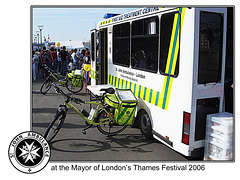 St. John Ambulance First Aid Treatment Centre & Paramedics' bikes at the Thames Festival - 17.9.2006
