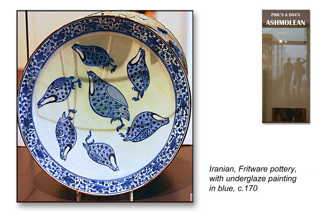 Iranian Fritware dish with quails c170  - The Ashmolean Museum - Oxford - 24.6.2014