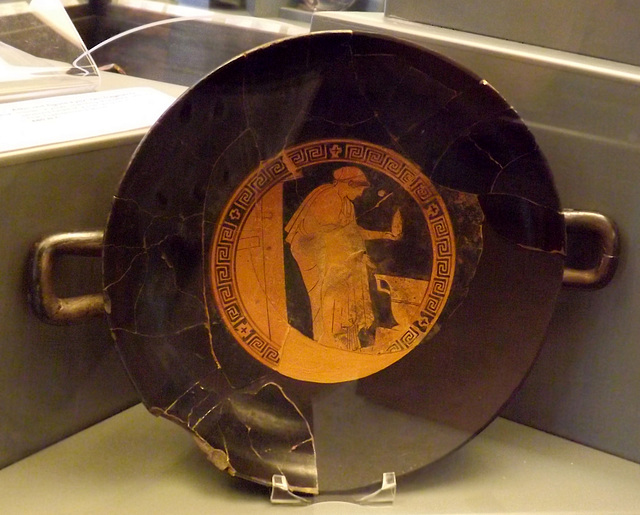 Kylix with a Woman Holding an Alabastron by Douris in the Vatican Museum, July 2012