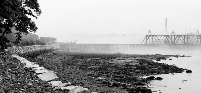 Fog and bridge, Portland