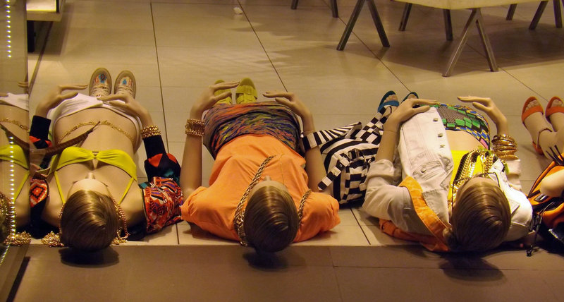 Mannequins on the Floor in a Store on Oxford Street, April 2013