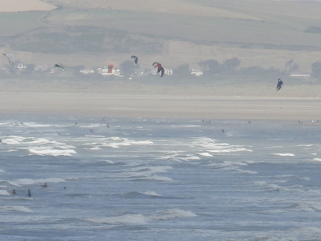 The kite surfers were out in force