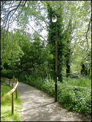 mossy green lamp post